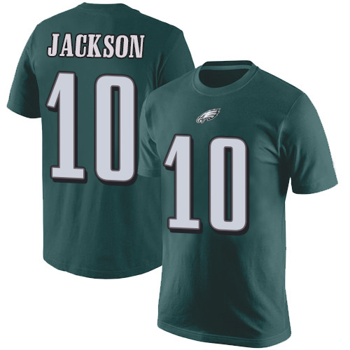 Men Philadelphia Eagles #10 DeSean Jackson Green Rush Pride Name and Number NFL T Shirt->nfl t-shirts->Sports Accessory